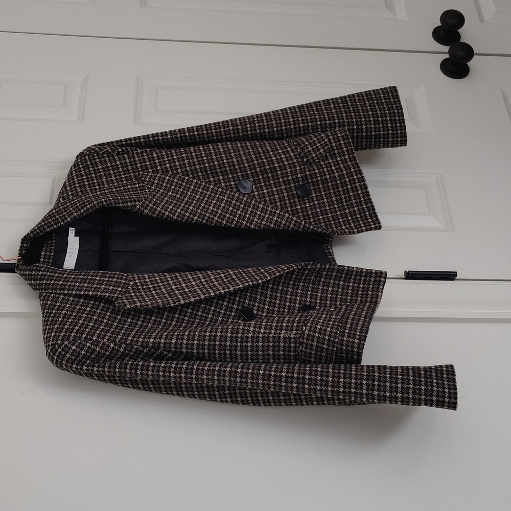 ASTR the label Manhattan Cropped Blazer Hazelnut‎ Houndstooth Size M - Picture 9 of 16